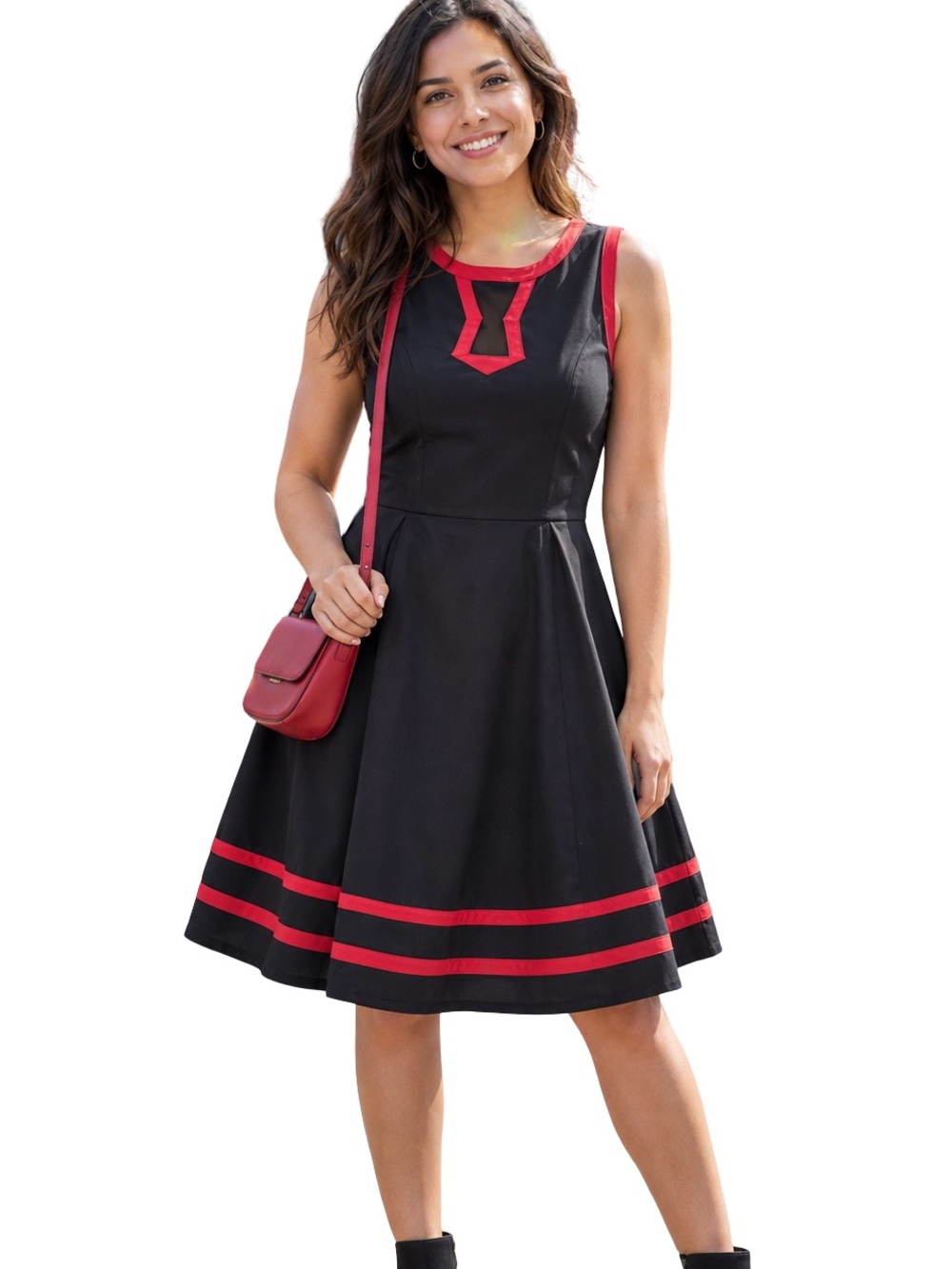 Disney Parks Dress Shop Black Widow Dress Womens Medium M Marvel Her Universe - Picture 7 of 7